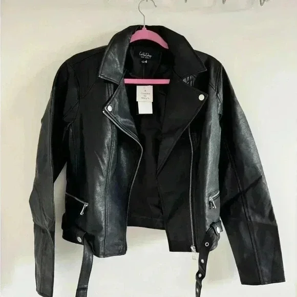 New Fashion Faux-Leather Jacket NWT L - Picture 3 of 7